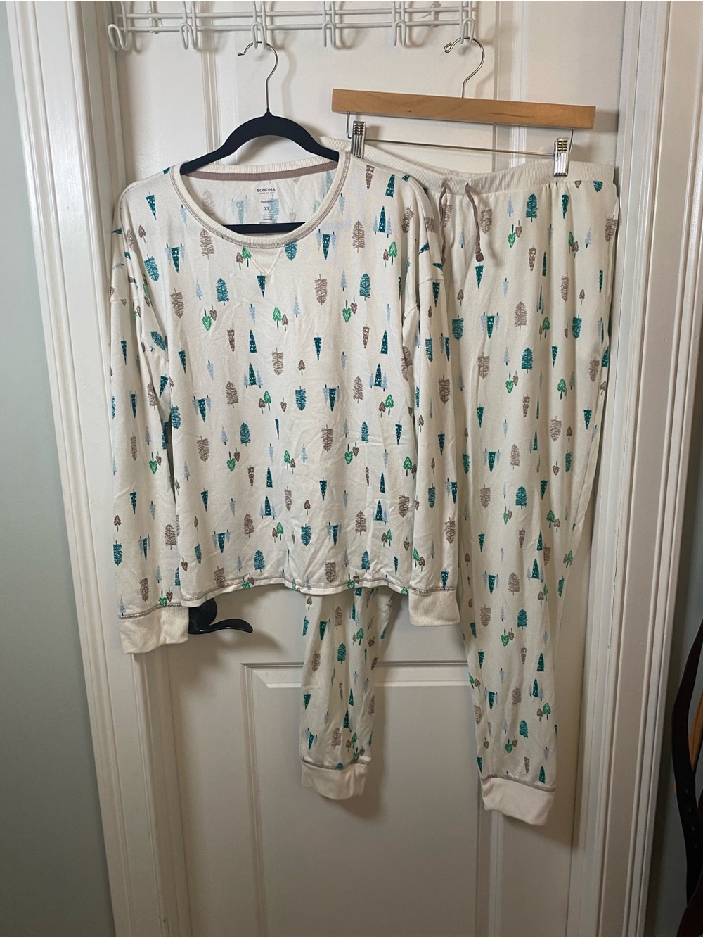 Cozy Cream Tree PJ Set with Storage Bag